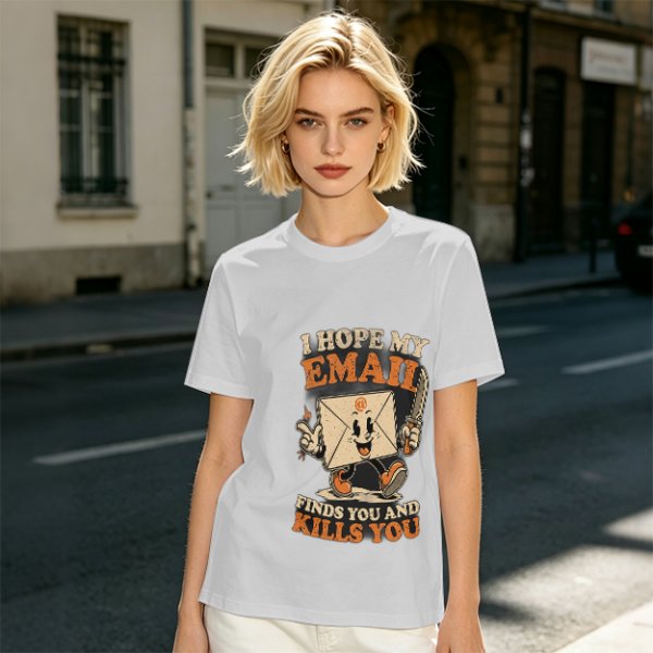 Olive Graphic T-Shirt With Sarcastic Email Cartoon Print