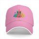 Black Baseball Cap With Colorful Cat Guitar Graphic Design
