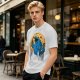 Olive T-Shirt Featuring Giant Cookie Monster Holding Cookie Against Moon