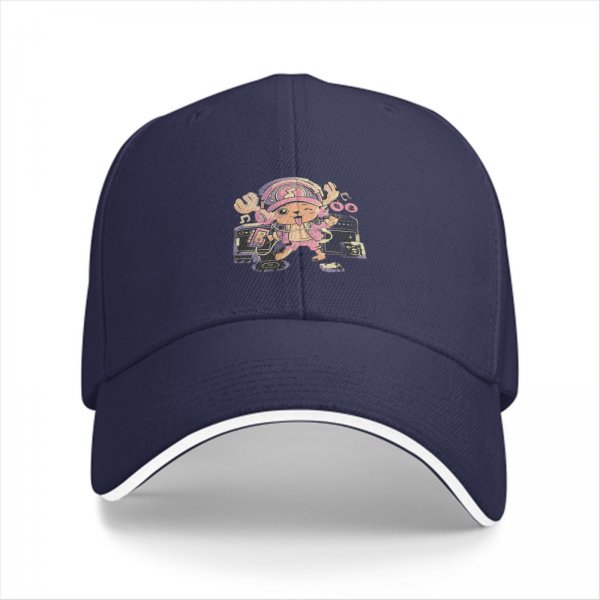 Black Baseball Cap with Anime Character DJ Print