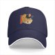 Black Baseball Cap With Playful Ramen Bowl Graphic Design