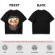 Olive Green T-Shirt With Creepy Melting Skull Apple Graphic