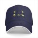 Black baseball cap with cartoon fitness avocado illustrations