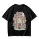 Olive T-Shirt With Whimsical Wizard Cat Garden Door Art