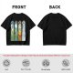 Olive T-Shirt With Stained Glass Style Four Seasons Forest Creature Art