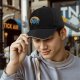 Black baseball cap with cookie monster godzilla and cookie print