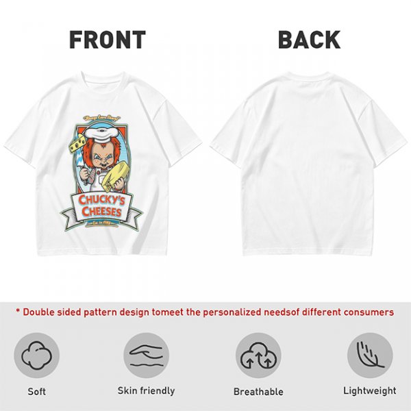 Chucky's Cheeses Horror Themed Graphic T-Shirt
