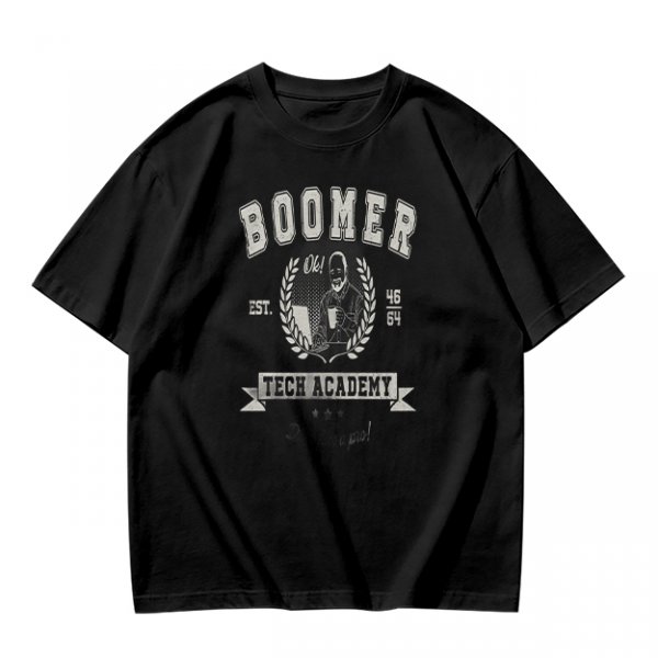 Olive Graphic T-Shirt With Boomer Tech Academy Print