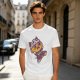 Olive T-Shirt With Scared Viking Cat Graphic Print