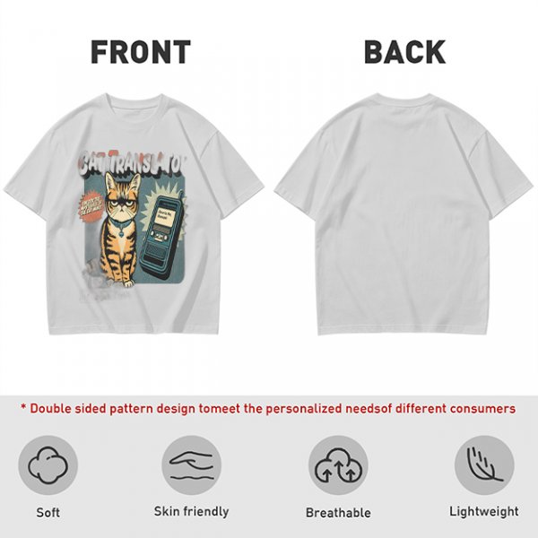 Olive T-Shirt With Grumpy Tabby Cat And Retro Cell Phone Print