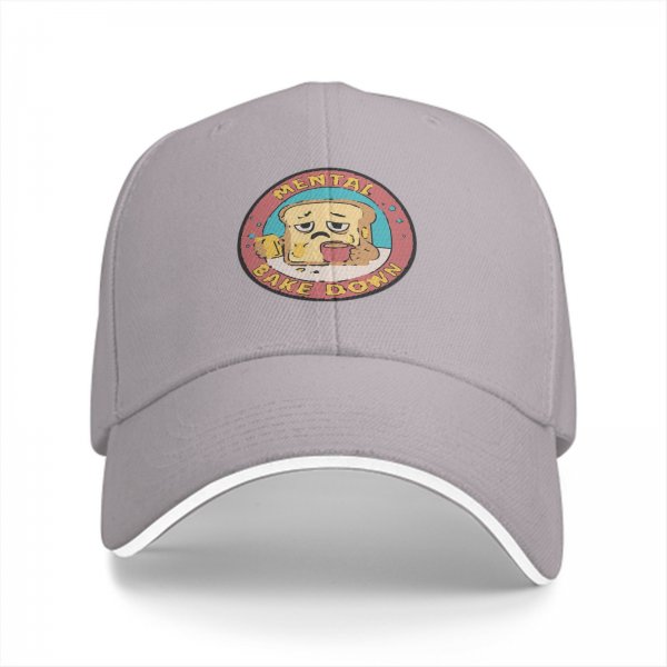 Black Baseball Cap With Sad Toast 'Mental Bake Down' Graphic