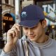 Black baseball cap with bat and full moon gothic graphic