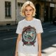 Olive Green Pirate Themed T-Shirt with Ship and Skull Graphic