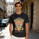 Olive t-shirt with 'I Believe In Cheesus Crust' pizza graphic