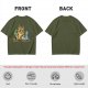 Olive T-Shirt With Mad Scientist Cat Chemistry Lab Print