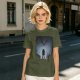Olive T-Shirt With Dark Fantasy Silhouette Print Of Warrior And Winged Beast