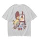 Olive T-Shirt Featuring a Bird Painting a Self-Portrait with an Afro