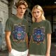 Olive T-Shirt With Fantasy Beholder Monster Graphic Print