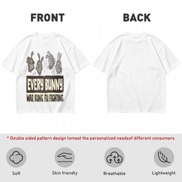 Olive T-Shirt With Every Bunny Was Kung Fu Fighting Print