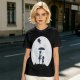 Olive T-Shirt With Moon Silhouette Of Two Children And Umbrella
