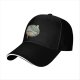 Black Baseball Cap with Traditional Landscape Art Print