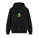 Black Hoodie With Muscular Frog Lifting Dumbbells Graphic
