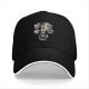 Black baseball cap with coffee types graphic print