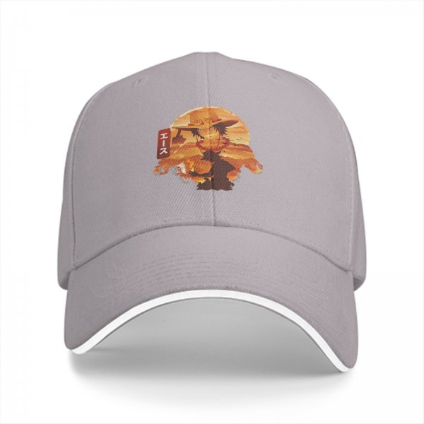 Black Baseball Cap with Anime Character Sunset Graphic