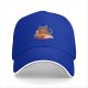 Black baseball cap with a cozy cat pizza snack and game design