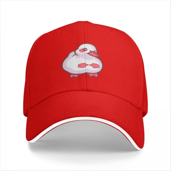 Black Baseball Cap With Cute Chubby Duck Graphic Design
