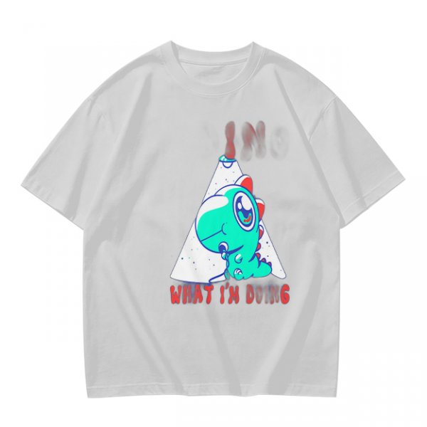 Olive T-Shirt With Cute Dinosaur Graphic And 'What I'm Doing' Text