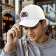 Black baseball cap featuring Toothless dragon and moon graphic