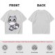 Olive T-Shirt with Cute Raccoon Holding Coffee Mug Print