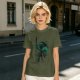 Olive Green T-Shirt With Legendary Hero Ink Splatter Art