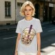 Olive T-Shirt With Halloween Themed Boba Tea Graphic