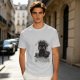 Olive t-shirt with black cat 'In My Defense I Was Under Catnip' print
