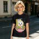 Owl-like character in ramen bowl graphic olive green t-shirt