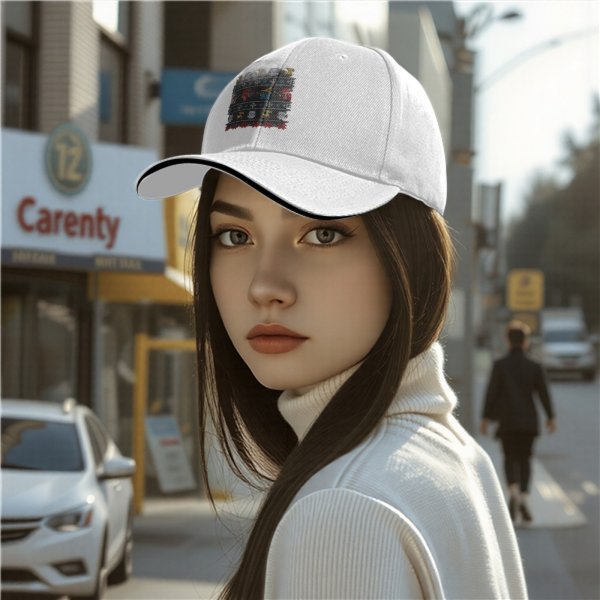 Black Baseball Cap With Ugly Christmas Style Fantasy Character Print