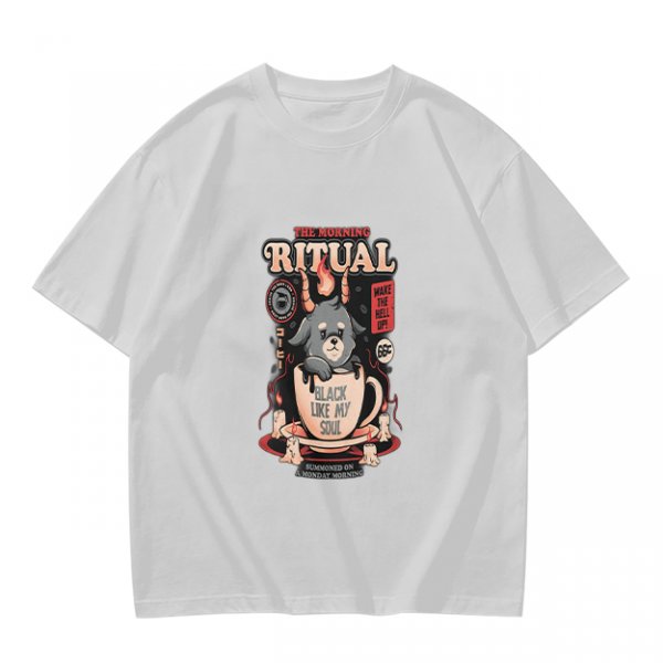 Olive Graphic Tee With Morning Ritual Devil Dog Coffee Print