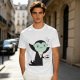 Olive T-Shirt With Tired Vampire Holding Bat Mug Graphic