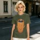 Olive Green T-Shirt With Happy Steaming Coffee Cup Graphic