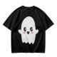Olive T-shirt with Cute Kawaii Ghost Graphic Print