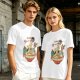 Olive T-Shirt with Kawaii Ramen Monster Bowl Graphic