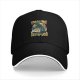 Black baseball cap with pizza first destroy later godzilla graphic