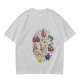 Olive Green T-Shirt With Whimsical Fruit Bird Graphic Print