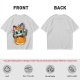 Olive t-shirt with sugar skull cat on jack-o'-lantern