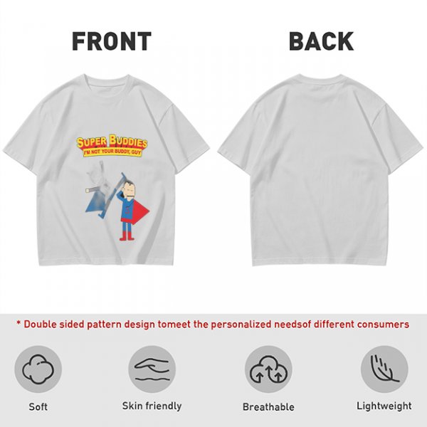 Olive T-Shirt With Super Buddies Superman Parody Print