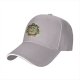 Black baseball cap with vegetable soup themed graphic print