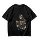 Olive Graphic T-Shirt With The Cult Of Pizza Cat Occult Artwork