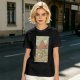 Olive T-Shirt With Retro Mountain And Ramen Noodle Landscape Print